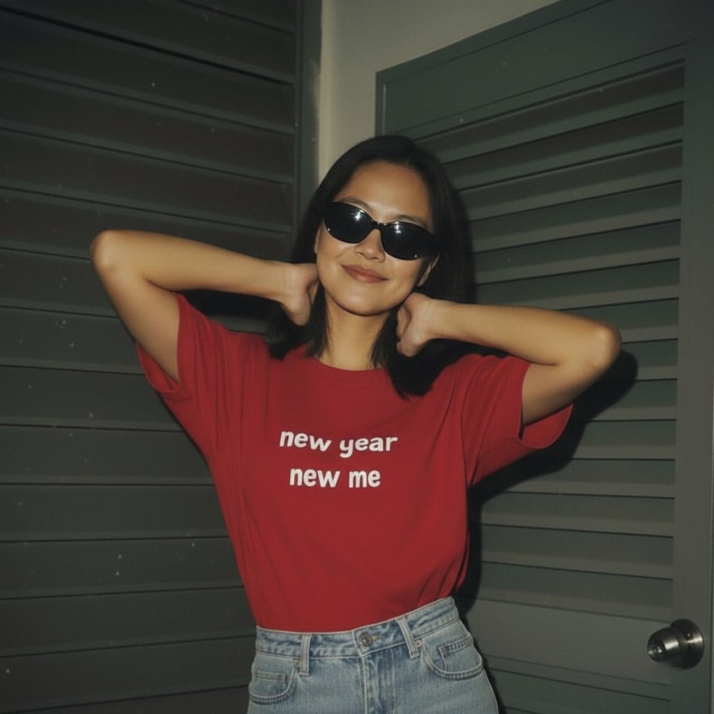 Alternative view of NORTH – New Year New Me | Red Tee